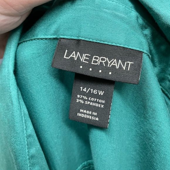 Lane Bryant Green Button Down Blouse Size 14/16W - Picture 3 of 3